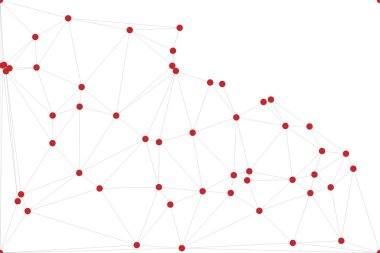 Pankart tasarımı için genel ağ bağlantısı arkaplanı. Noktaları ve çizgileri birleştiren soyut çizgi arkaplanı. Ağ Bağlantısı, çokgen sosyal ağ iletişimi. İnternet teknolojisi.