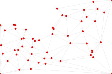 Pankart tasarımı için genel ağ bağlantısı arkaplanı. Noktaları ve çizgileri birleştiren soyut çizgi arkaplanı. Ağ Bağlantısı, çokgen sosyal ağ iletişimi. İnternet teknolojisi.