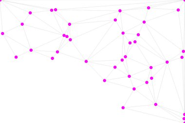 Pankart tasarımı için genel ağ bağlantısı arkaplanı. Noktaları ve çizgileri birleştiren soyut çizgi arkaplanı. Ağ Bağlantısı, çokgen sosyal ağ iletişimi. İnternet teknolojisi.