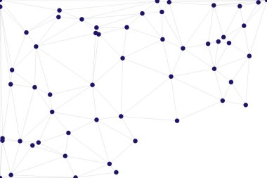 Pankart tasarımı için genel ağ bağlantısı arkaplanı. Noktaları ve çizgileri birleştiren soyut çizgi arkaplanı. Ağ Bağlantısı, çokgen sosyal ağ iletişimi. İnternet teknolojisi.