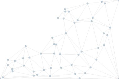 Pankart tasarımı için genel ağ bağlantısı arkaplanı. Noktaları ve çizgileri birleştiren soyut çizgi arkaplanı. Ağ Bağlantısı, çokgen sosyal ağ iletişimi. İnternet teknolojisi.