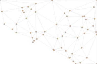 Pankart tasarımı için genel ağ bağlantısı arkaplanı. Noktaları ve çizgileri birleştiren soyut çizgi arkaplanı. Ağ Bağlantısı, çokgen sosyal ağ iletişimi. İnternet teknolojisi.
