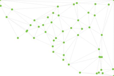 Pankart tasarımı için genel ağ bağlantısı arkaplanı. Noktaları ve çizgileri birleştiren soyut çizgi arkaplanı. Ağ Bağlantısı, çokgen sosyal ağ iletişimi. İnternet teknolojisi.