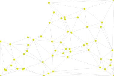 Pankart tasarımı için genel ağ bağlantısı arkaplanı. Noktaları ve çizgileri birleştiren soyut çizgi arkaplanı. Ağ Bağlantısı, çokgen sosyal ağ iletişimi. İnternet teknolojisi.