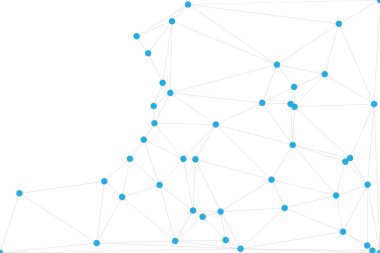 Pankart tasarımı için genel ağ bağlantısı arkaplanı. Noktaları ve çizgileri birleştiren soyut çizgi arkaplanı. Ağ Bağlantısı, çokgen sosyal ağ iletişimi. İnternet teknolojisi.