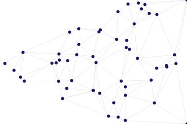 Pankart tasarımı için genel ağ bağlantısı arkaplanı. Noktaları ve çizgileri birleştiren soyut çizgi arkaplanı. Ağ Bağlantısı, çokgen sosyal ağ iletişimi. İnternet teknolojisi.
