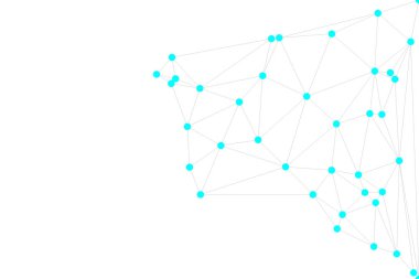 Pankart tasarımı için genel ağ bağlantısı arkaplanı. Noktaları ve çizgileri birleştiren soyut çizgi arkaplanı. Ağ Bağlantısı, çokgen sosyal ağ iletişimi. İnternet teknolojisi.