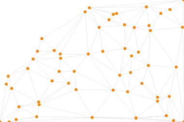 Pankart tasarımı için genel ağ bağlantısı arkaplanı. Noktaları ve çizgileri birleştiren soyut çizgi arkaplanı. Ağ Bağlantısı, çokgen sosyal ağ iletişimi. İnternet teknolojisi.