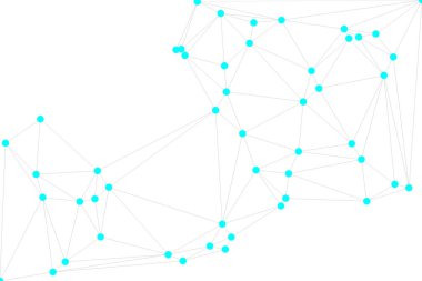 Pankart tasarımı için genel ağ bağlantısı arkaplanı. Noktaları ve çizgileri birleştiren soyut çizgi arkaplanı. Ağ Bağlantısı, çokgen sosyal ağ iletişimi. İnternet teknolojisi.