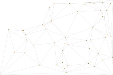 Pankart tasarımı için genel ağ bağlantısı arkaplanı. Noktaları ve çizgileri birleştiren soyut çizgi arkaplanı. Ağ Bağlantısı, çokgen sosyal ağ iletişimi. İnternet teknolojisi.