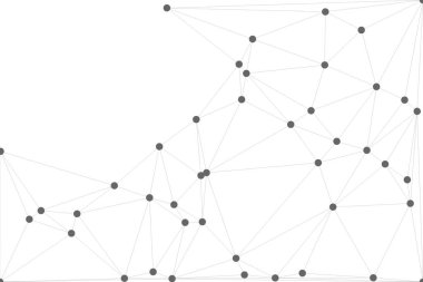 Pankart tasarımı için genel ağ bağlantısı arkaplanı. Noktaları ve çizgileri birleştiren soyut çizgi arkaplanı. Ağ Bağlantısı, çokgen sosyal ağ iletişimi. İnternet teknolojisi.