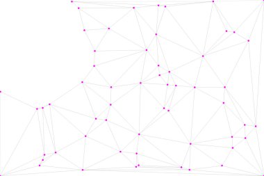 Pankart tasarımı için genel ağ bağlantısı arkaplanı. Noktaları ve çizgileri birleştiren soyut çizgi arkaplanı. Ağ Bağlantısı, çokgen sosyal ağ iletişimi. İnternet teknolojisi.