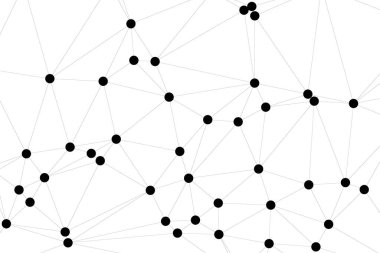 Pankart tasarımı için genel ağ bağlantısı arkaplanı. Noktaları ve çizgileri birleştiren soyut çizgi arkaplanı. Ağ Bağlantısı, çokgen sosyal ağ iletişimi. İnternet teknolojisi.