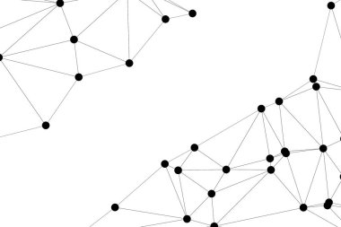 Pankart tasarımı için genel ağ bağlantısı arkaplanı. Noktaları ve çizgileri birleştiren soyut çizgi arkaplanı. Ağ Bağlantısı, çokgen sosyal ağ iletişimi. İnternet teknolojisi.