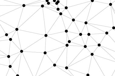 Pankart tasarımı için genel ağ bağlantısı arkaplanı. Noktaları ve çizgileri birleştiren soyut çizgi arkaplanı. Ağ Bağlantısı, çokgen sosyal ağ iletişimi. İnternet teknolojisi.