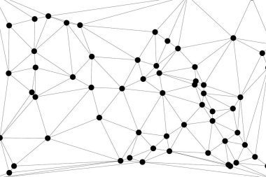 Pankart tasarımı için genel ağ bağlantısı arkaplanı. Noktaları ve çizgileri birleştiren soyut çizgi arkaplanı. Ağ Bağlantısı, çokgen sosyal ağ iletişimi. İnternet teknolojisi.