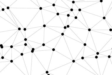 Pankart tasarımı için genel ağ bağlantısı arkaplanı. Noktaları ve çizgileri birleştiren soyut çizgi arkaplanı. Ağ Bağlantısı, çokgen sosyal ağ iletişimi. İnternet teknolojisi.