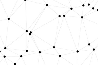 Pankart tasarımı için genel ağ bağlantısı arkaplanı. Noktaları ve çizgileri birleştiren soyut çizgi arkaplanı. Ağ Bağlantısı, çokgen sosyal ağ iletişimi. İnternet teknolojisi.