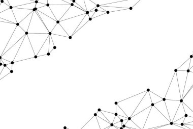 Pankart tasarımı için genel ağ bağlantısı arkaplanı. Noktaları ve çizgileri birleştiren soyut çizgi arkaplanı. Ağ Bağlantısı, çokgen sosyal ağ iletişimi. İnternet teknolojisi.