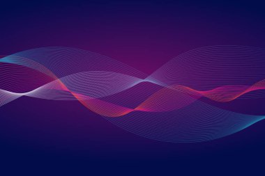 Vektör dalga çizgilerinin soyut arkaplanı beyaz arkaplanda izole edilmiş dinamik renk akışı