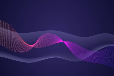 Vektör dalga çizgilerinin soyut arkaplanı beyaz arkaplanda izole edilmiş dinamik renk akışı