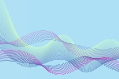 Vektör dalga çizgilerinin soyut arkaplanı beyaz arkaplanda izole edilmiş dinamik renk akışı