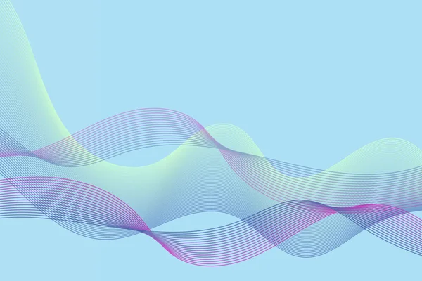 Vektör dalga çizgilerinin soyut arkaplanı beyaz arkaplanda izole edilmiş dinamik renk akışı