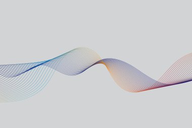 Sancak, poster, iletişim, bilim, müzik, yapay zeka teknolojisi, dijital arkaplan konsepti için beyaz zemin üzerinde izole edilmiş, dinamik akışkan Vector dalga çizgilerinin soyut arka planı,