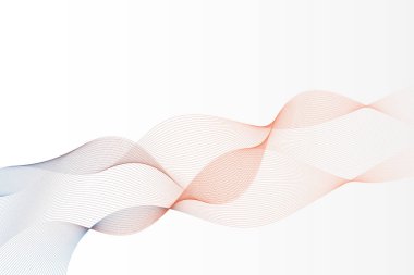 Sancak, poster, iletişim, bilim, müzik, yapay zeka teknolojisi, dijital arkaplan konsepti için beyaz zemin üzerinde izole edilmiş, dinamik akışkan Vector dalga çizgilerinin soyut arka planı,