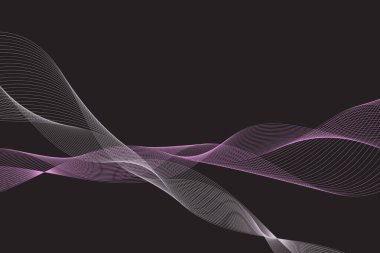 Sancak, poster, iletişim, bilim, müzik, yapay zeka teknolojisi, dijital arkaplan konsepti için beyaz zemin üzerinde izole edilmiş, dinamik akışkan Vector dalga çizgilerinin soyut arka planı,