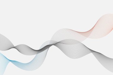 Sancak, poster, iletişim, bilim, müzik, yapay zeka teknolojisi, dijital arkaplan konsepti için beyaz zemin üzerinde izole edilmiş, dinamik akışkan Vector dalga çizgilerinin soyut arka planı,