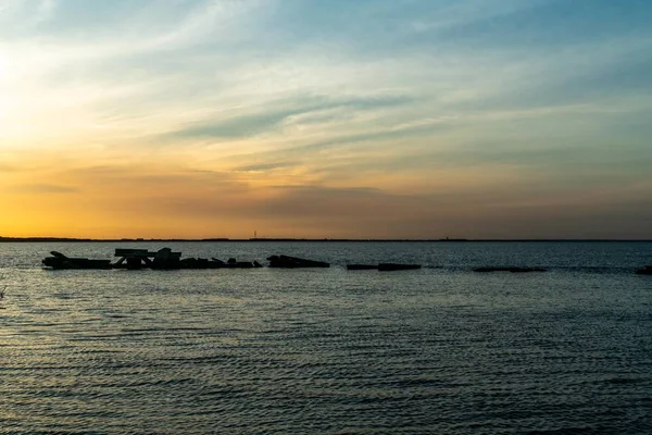 Belo Pôr Sol Sobre Tampa Bay Centro Oeste Flórida — Fotografia de Stock