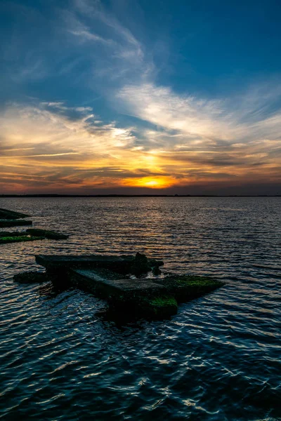 Krásný Západ Slunce Nad Zálivem Tampa Západní Části Střední Floridy — Stock fotografie