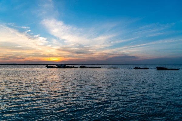 Gyönyörű Naplemente Tampa Öböl Felett Nyugat Közép Floridában — Stock Fotó