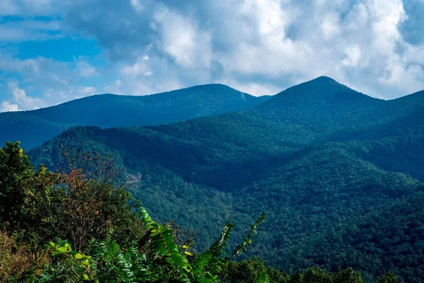 Una Mattina Autunno Sulla Blue Ridge Parkway Nella Carolina Del — Foto Stock