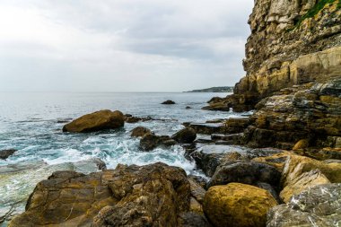 Asturias 'ın Biscay Körfezi' ndeki Gijon İspanya 'nın bazı güzel kıyı şeridi..