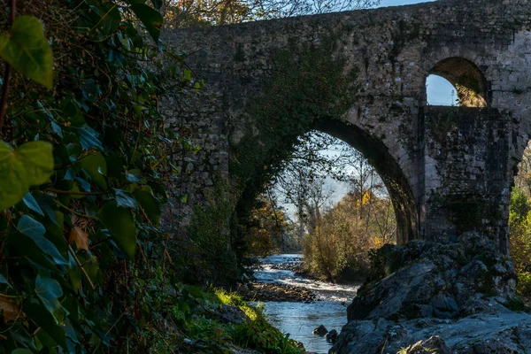 Puente Romano Construido Finales Del Siglo Xiii Que Cruza Río — Foto de Stock