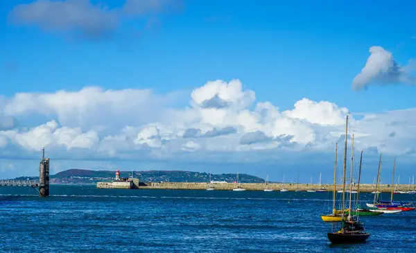 Porto Dublin Irlanda Como Sol Põe Chama Fim Dia — Fotografia de Stock