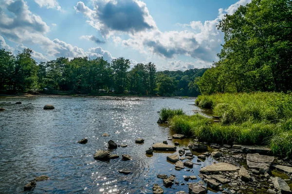 Rivière Grand Dans Ohio Est Idéal Pour Pêche Saumon Truite — Photo