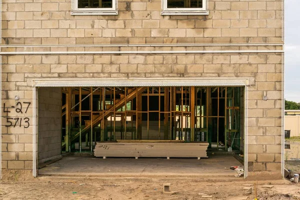 New Home Construction West Central Florida Foundations Blockwork Framing Electrical — Stock Photo, Image