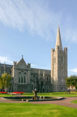 Dublin, İrlanda-Eylül 21, 2011: Saint Patrick Katedrali 'nin dikey görünümü