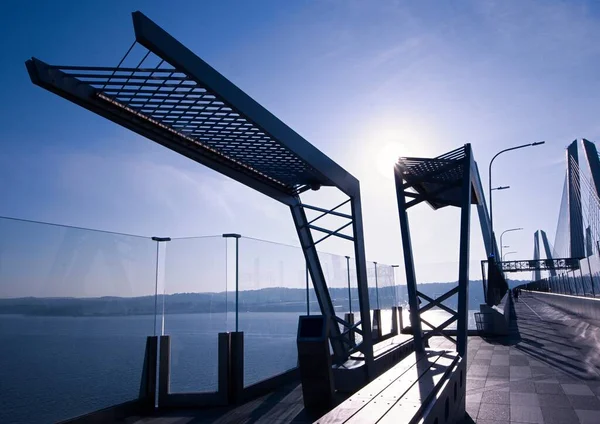 Tarrytown Usa 知事マリオ クオモ橋の展望台の早朝画像 — ストック写真