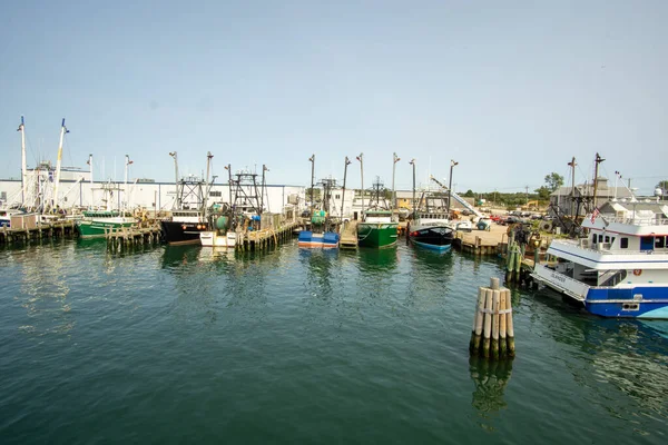 Narragansett United States Sept 2020 Wide View Pier Fishing Boats — Stock Photo, Image