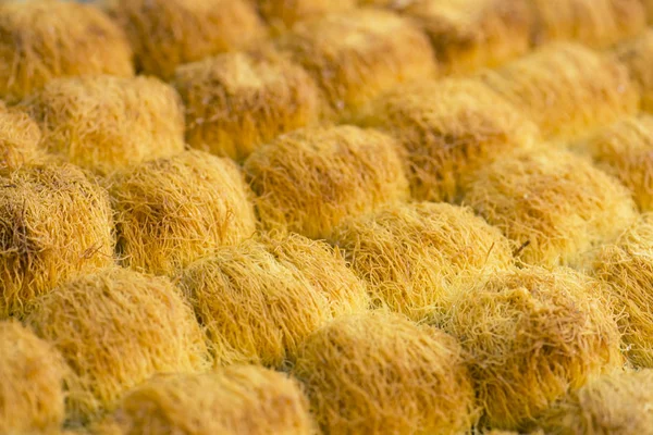 Eastern Sweets Baklava Honey Selective Focus — Stock Photo, Image