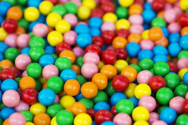 Rainbow Colorful Candy Coated Chocolate Pieces Bowl Selective Focus — Stock Photo, Image