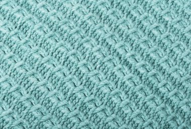 Örme kumaş doku closeup nane. Arka plan olarak kullanılabilir. Seçici odak