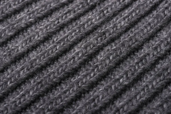 Gray Knitted Fabric Texture Close Can Used Background Selective Focus — Stock Photo, Image