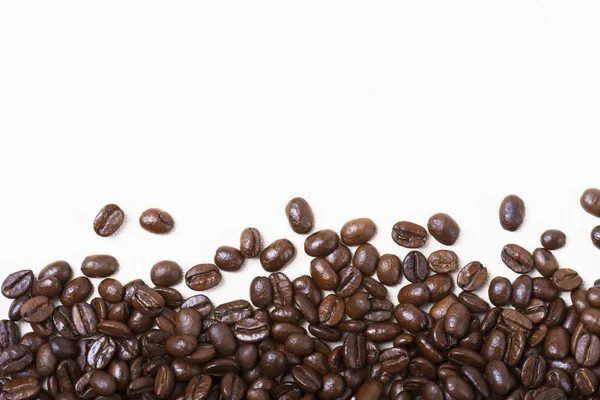 Rostade Kaffe Bönor Med Kopia Utrymme För Text — Stockfoto