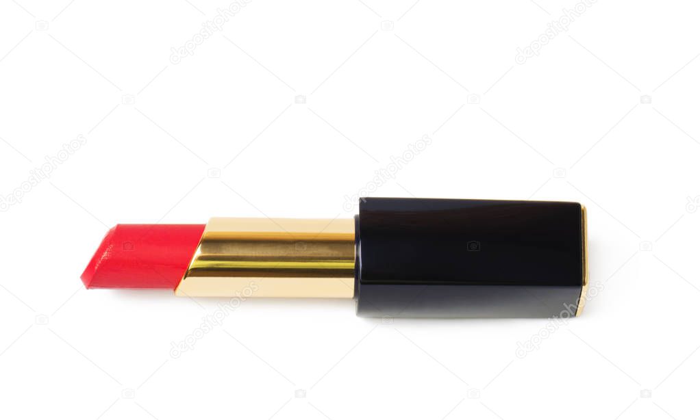 glamor red lipstick isolated on white background