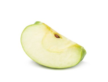 beyaz zemin üzerine yeşil elma dilimli